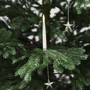 Nordic Winter juletræslys LED 20 stk. m/holder i sølv og fjernbetjening