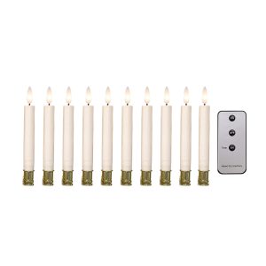 LED Juletræslys (special sokkel til Georg Jensen), hvid, 10 stk. inkl. fjernbetjening