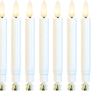 LED Juletræslys (passer til Georg Jensen), hvid, 10 stk. med justerbar klips og fjernbetjening