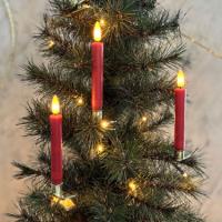 Sirius - Sille Voks Juletræslys 10 pak, Rød, Ø1,5 x H12,8 cm