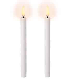 UYUNI LED 2-pak Juletræslys m. 3D flamme 14 cm (Nordic White)